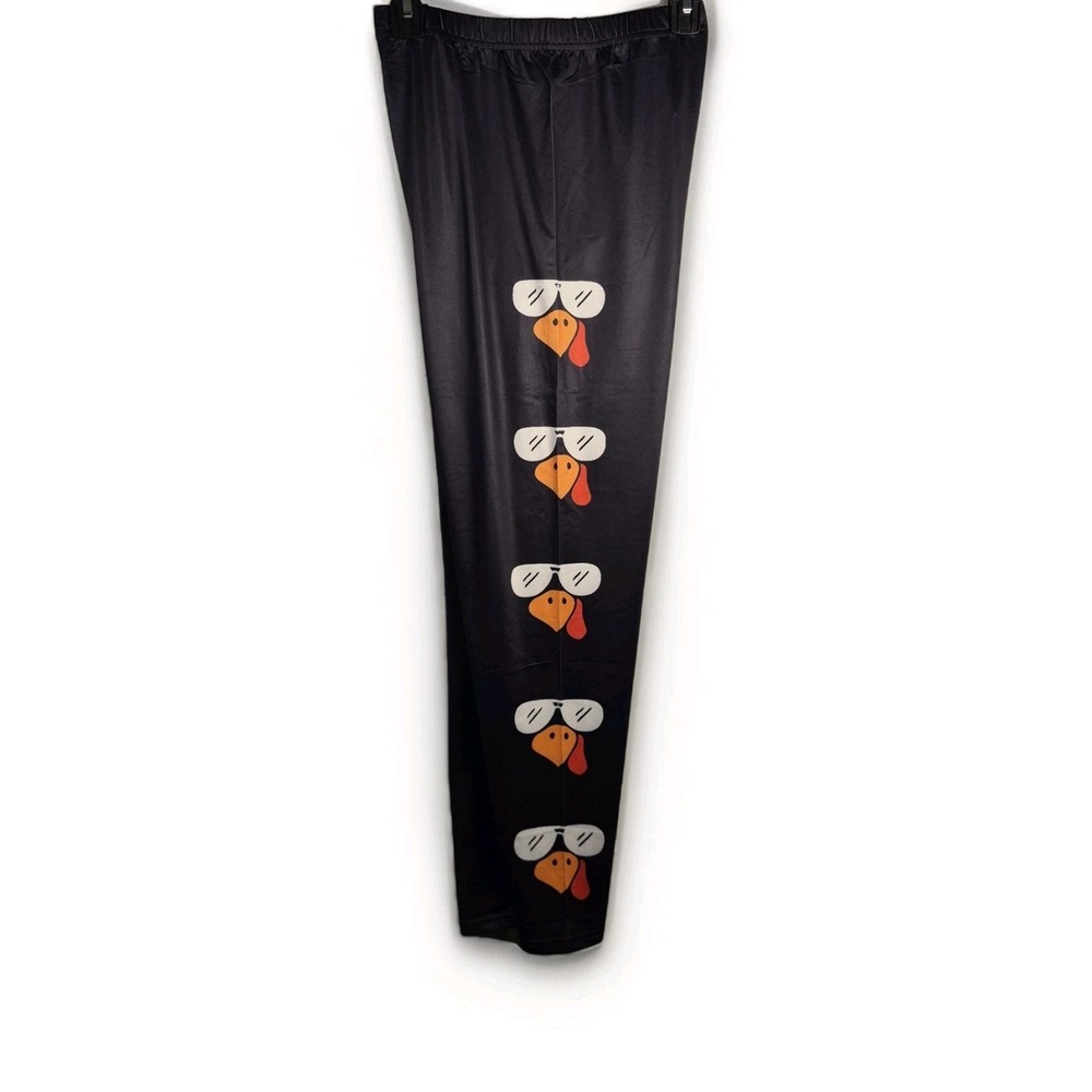 Thanksgiving Turkey Sunglasses Leggings Women XXL‎ Black Novelty Fall